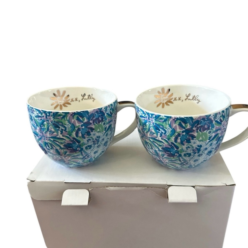 Lilly Pulitzer Vibrant Blue and Green Mugs